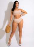 Solid Sexy Bikinis Two Piece Sets LA-3312