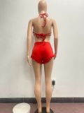 Sexy Ruffled Bra Top And Shorts Two Piece Sets NYF-8111