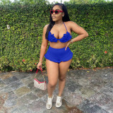 Sexy Ruffled Bra Top And Shorts Two Piece Sets NYF-8111