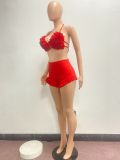 Sexy Ruffled Bra Top And Shorts Two Piece Sets NYF-8111
