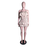 Sexy Halter Ruffled Mini Dress MK-3087