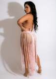 Sexy Tassel Crochet Backless One-Piece Beachwear ZSD-0224