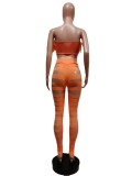Feather Patchwork Hole Two Piece Pants Sets MEM-88434