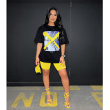 Casual Printed Two Piece Shorts Sets NM-8507