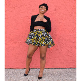 Casual Printed Wide Leg Shorts (Without Top)GDYF-6925