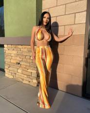 Sexy Printed Two Piece Pants Sets ZDF-31209