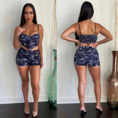 Pre Order: About 7 work days shipping Sexy Printed Cami Top And Shorts 2 Piece Sets YUEM-66733