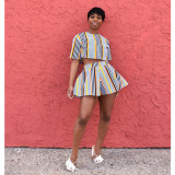 Casual Printed Wide Leg Shorts (Without Top)GDYF-6925