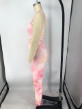 Tie Dye Print Tank Tops Stacked  Pants 2 Piece Sets XMY-9254