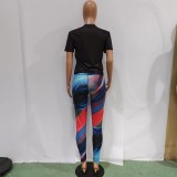 Casual Printed T Shirt And Pants 2 Piece Sets BN-9322
