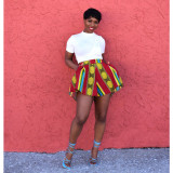 Casual Printed Wide Leg Shorts (Without Top)GDYF-6925