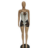 Sexy Sleeveless Bodysuit+Bandage Mini Skirt Sets BN-9328