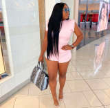 Solid T Shirt And Shorts Two Piece Sets XYF-9136