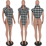 Casual Plaid Irregular Shirt Top YH-5260
