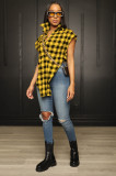 Casual Plaid Irregular Shirt Top YH-5260