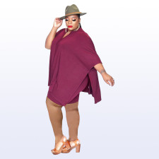 Plus Size Solid Casual Two Piece Shorts Sets WAF-77454