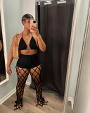 Sexy Fashion Hollow Perspective Fishing Net Hook Bra And Pants 2 Piece Set FSL-F009