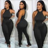 Solid Sleeveless Tassel Pants Two Piece Sets MOF-6696