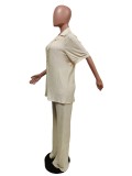 Solid Shirt And Pants Two Piece Sets MEM-88439