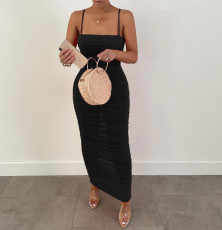 Sexy Mesh Ruched Slim Maxi Dress ME-Y886