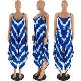 Casual Printed Strap Loose Jumpsuit MXDF-6099