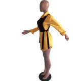 Casual Long Sleeve Shirt Dress+Vest Top 2 Piece Sets OMY-80085