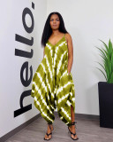Casual Printed Strap Loose Jumpsuit MXDF-6099