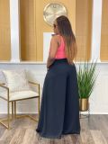 Solid High Waist Wide Leg Pants OLYF-6097