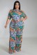 Plus Size Printed Sashes Jumpsuit NK-8615