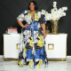 Plus Size Printed Short Sleeve Belted Maxi Dress OSIF-22258