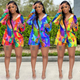 Casual Long Sleeve Two Piece Shorts Sets BY-5760