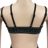 Sexy Hot Drilling Mesh Two Piece Pants Sets BY-5677
