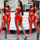 Sexy Mesh Patchwork Long Sleeve Jumpsuit BY-5781