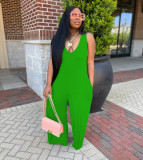 Solid Sleeveless Casual Jumpsuit ZDF-31212