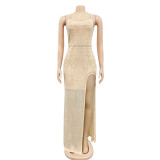 Hot Drilling High Split Long Evening Dress BY-5730