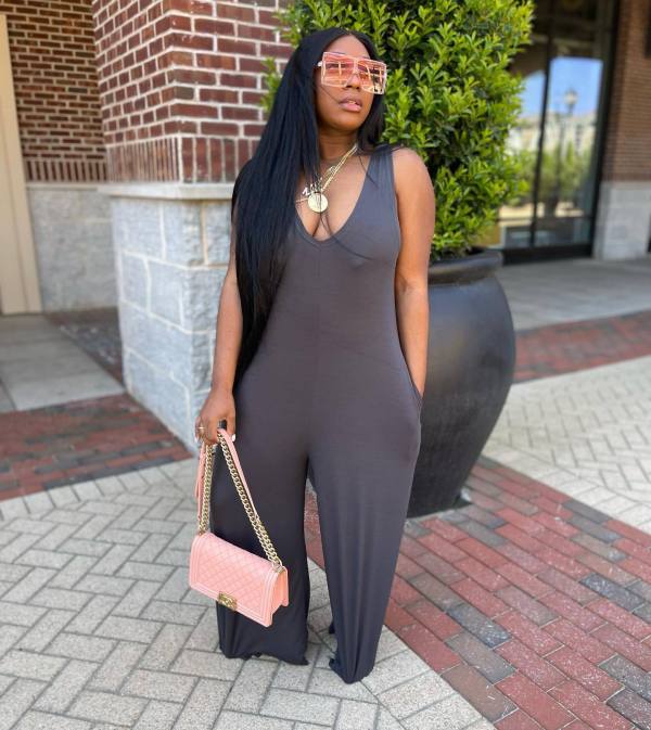 Solid Sleeveless Casual Jumpsuit ZDF-31212