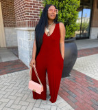 Solid Sleeveless Casual Jumpsuit ZDF-31212