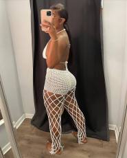 Sexy Crochet Hollow Out Two Piece Pants Sets ZSD-0228