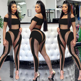 Sexy Mesh Patchwork Long Sleeve Jumpsuit BY-5781