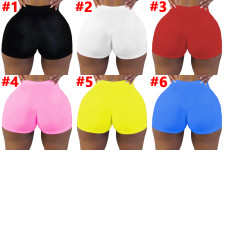 Plus Size Solid Fitness Tight Shorts SHD-9819