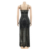 Hot Drilling High Split Long Evening Dress BY-5730