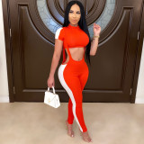 Sexy Crop Top+Strap Pants Slim Two Piece Sets SH-390319