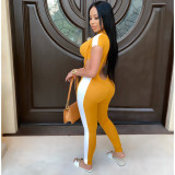 Sexy Crop Top+Strap Pants Slim Two Piece Sets SH-390319