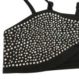 Sexy Hot Drilling Mesh Two Piece Pants Sets BY-5677