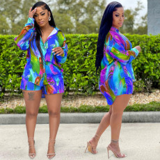 Casual Long Sleeve Two Piece Shorts Sets BY-5760