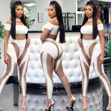 Sexy Mesh Patchwork Long Sleeve Jumpsuit BY-5781