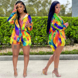 Casual Long Sleeve Two Piece Shorts Sets BY-5760