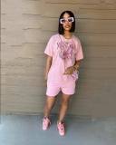 Casual Loose Printed Two Piece Shorts Sets XYF-9138