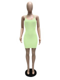 Solid Spaghetti Strap Slim Mini Dress MZ-2751