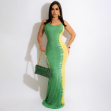 Sexy Printed Backless Sling Maxi Dress HNIF-HN083